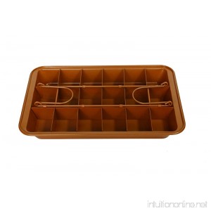 Copper Color Brownie Baking Pan with Divider by Trademark Innovations - B07GFV553N